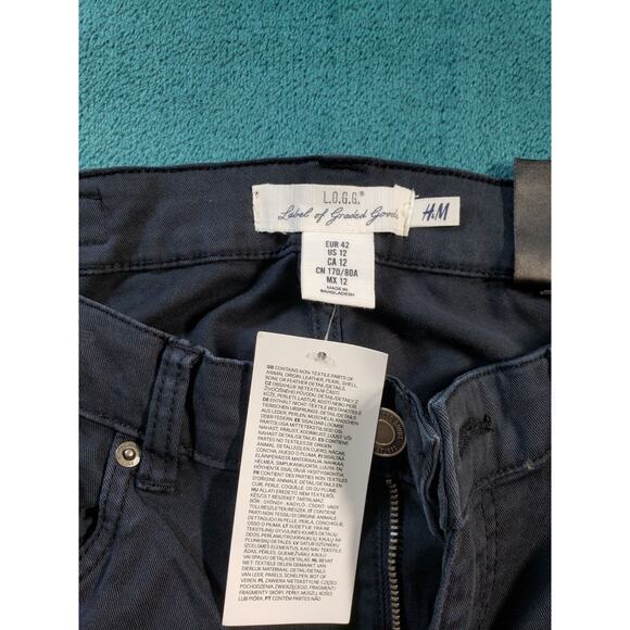 LOGG Jeans Sz 12 Womens Blue Stretch Pants Mid Rise Ladies Slim Straight NWT - Picture 3 of 15